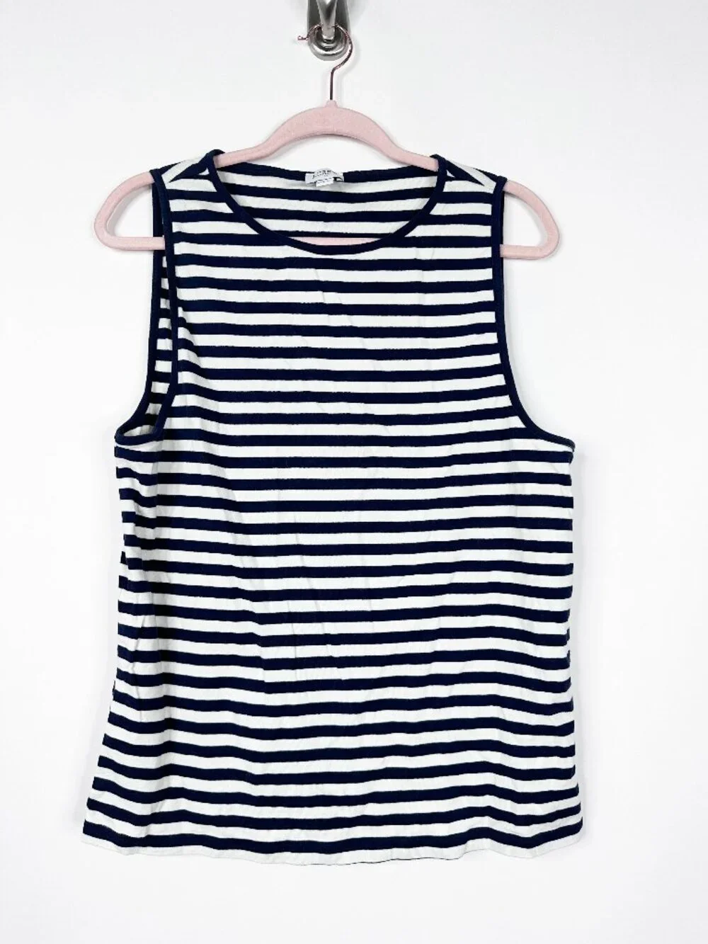 2/$30 J. Crew Striped Shell Tank Top Navy Stripe 2X #A1954